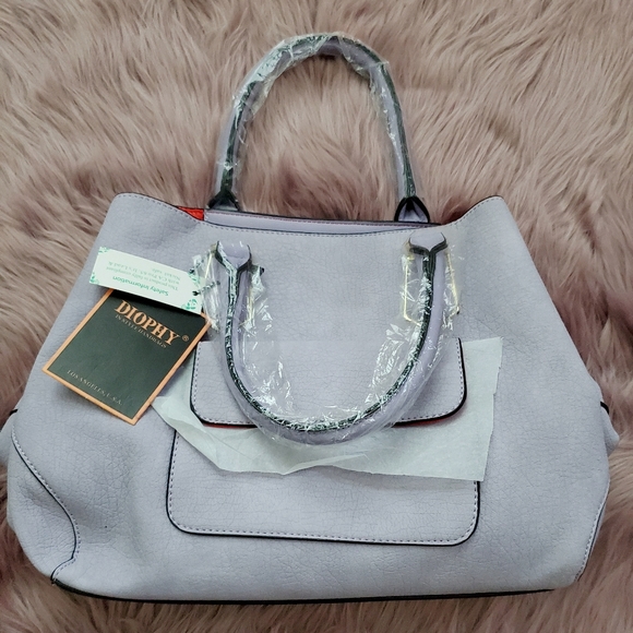 Light Purple Pocket Accent Handbag - Picture 3 of 5